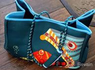 img 1 attached to QOGiR Neoprene Beach Bag Tote With Zipper Pocket - Perfect For The Beach, Pool Or Travel! review by Keith Barra