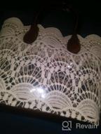 img 1 attached to Vintage Off-White Cotton Lace Women'S Tote Bag - Solid Clear Handbag With Fabric review by Shane Wallace