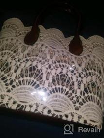 img 7 attached to Vintage Off-White Cotton Lace Women'S Tote Bag - Solid Clear Handbag With Fabric