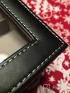 img 1 attached to BEWISHOME Watch Box Organizer Case: Premium Mens Jewelry Display 🕰️ Drawer with Adjustable Tray, Glass Top, and Black PU Leather - SSH02B review by Charles Lewis