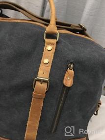 img 6 attached to Сумка на колесиках 50 л с кожаной отделкой и холщовыми колесиками - Kattee Luggage Travel Bag