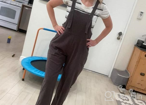 img 1 attached to Women'S Sleeveless Cotton Linen Jumpsuits With Baggy Wide Leg Overalls By AMEBELLE review by Alex Reunion