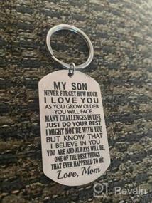 img 8 attached to 🌟 Inspirational Gift: Mom's Keychain to Son - Perfect Birthday, Valentine's or Christmas Gift for Step Son, Adult, Teen Boy! Mother's Love for Her Son Serves in the Army (Black)
