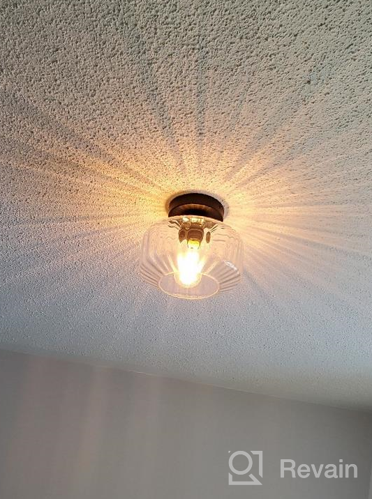 img 1 attached to TeHenoo Textured Glass Industrial Ceiling Light For Hallway, Foyer, Bedroom And More review by Antonio Lofton