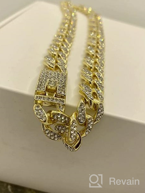 img 1 attached to Gold/Silver Cuban Link Dog Collar Metal Chain For Dogs & Cats 8-28 Inches Long Jewelry Pet Accessory review by Joshua Cameron