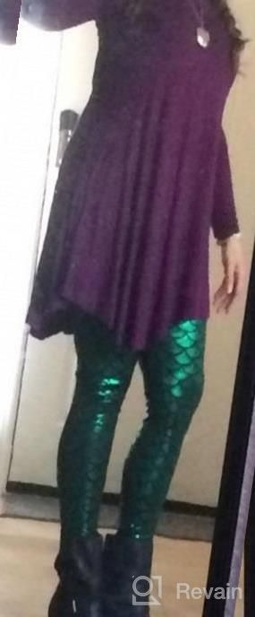 img 1 attached to Shine This Halloween With Alaroo'S Fish Scale Mermaid Leggings In S-4XL – Perfect For Women'S Pants! review by Joshua Flame