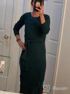 img 1 attached to Elegant Bodycon Dress For Women - Long Sleeve Midi Sweater Dress With Side Slit And Belt By Caracilia review by Kimberly Evans