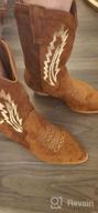 img 1 attached to Embroidered Suede Cowgirl Boots For Women - Pointed Toe Pull On Western Booties With Mid Calf Height By TEMOFON review by Gary Flick