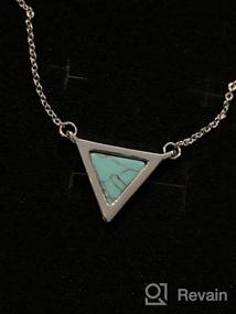 img 7 attached to 💎 Stunning Triangle Opal Necklace: Captivating Blue Pendant Gift for Sister - Adjustable Chain, Perfect Birthday Surprise!