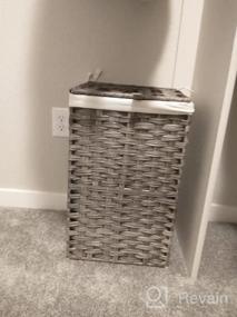 img 5 attached to Greenstell Laundry Hamper: 90L Handwoven Rattan Basket With Lid, Removable Liner Bags & Mesh Laundry Bags For Clothes And Toys In Bathroom And Bedroom - Brown