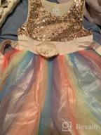 img 1 attached to Rainbow Mesh Tulle Princess Flower Girls Sequin Party Dress With Lace Ball Gown For Prom review by Lindsey Baker