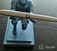 img 1 attached to Gray Executive Knight Pen Holder Desk Organizer With A Pen - Best Gift For Friends review by Juan Crane
