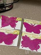 img 1 attached to 72 Removable 3D Butterfly Wall Stickers In 3 Styles And 3 Sizes - Laser Pinkpurple Metallic Room Decoration For Kids Bedroom, Nursery, Classroom, Party, Wedding - DIY Gift Option review by Harry Jenkins