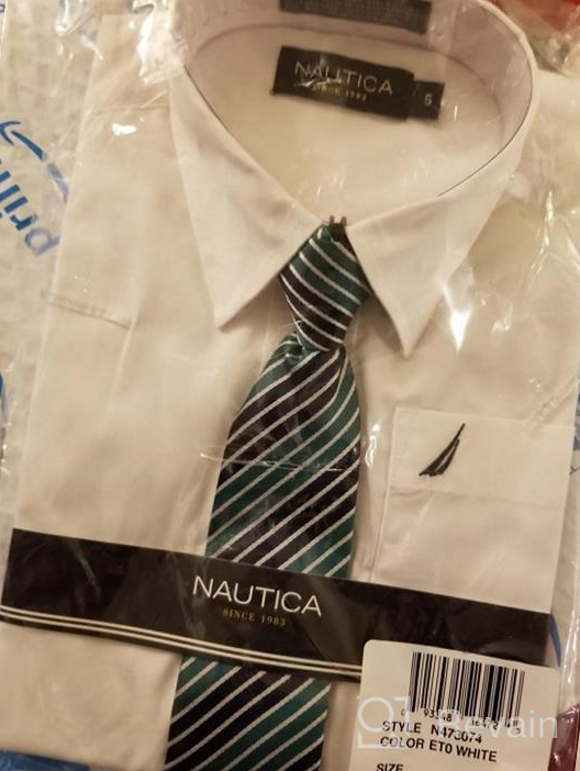 img 1 attached to Nautica Boys' Clothing: Poplin Dress Shirt - Stylish and Sleek! review by Russell Smith