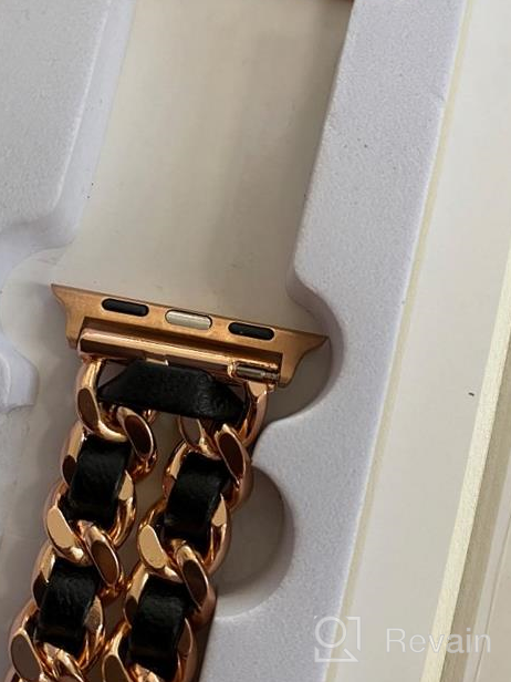 img 1 attached to Rose Gold Bling Diamond Rhinestone Apple Watch Band - Compatible With Series 8 7 6 5 4 3 2 1 SE (38Mm/40Mm/41Mm) review by David Flores