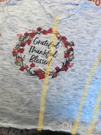 img 1 attached to Floral Thanksgiving Shirt For Women - Grateful, Thankful, Blessed- Short Sleeve Tee With Garland Graphic Print - Perfect For Fall Season review by Gordie Johnson