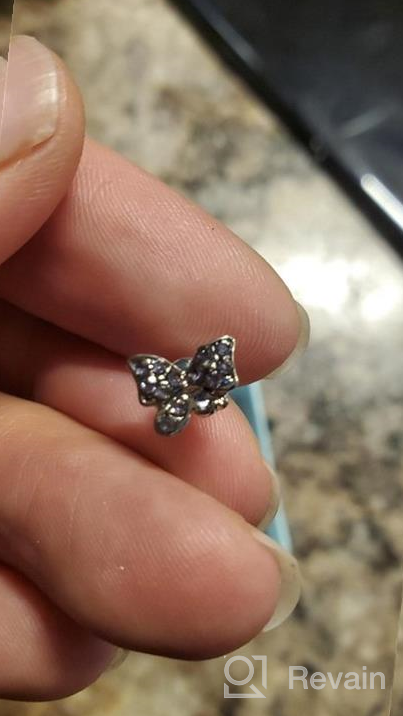 img 1 attached to Stainless Steel Butterfly Stud Earrings for Girls - Hypoallergenic with Zirconia Sparkles - Shop Buyless Fashion review by Sheryl Reilly