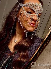img 7 attached to Women'S Fringe Masquerade Head Chain Rhinestone Face Jewelry For Halloween Party Cosplay - MineSign Tassel Mask Chain