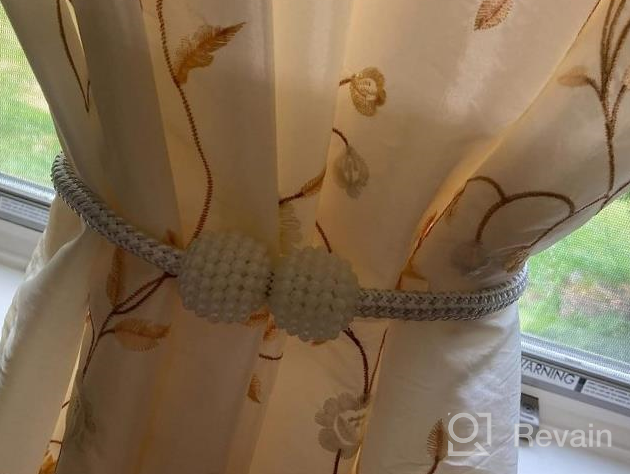 img 1 attached to Stylish And Functional: Kirecoo 2 Pack Magnetic Pearl Curtain Tiebacks For Elegant Draping review by Brandon Daughenbaugh