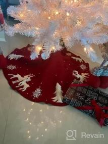 img 5 attached to Роскошная красная 3D вязаная юбка "Рождественская елка" 48 дюймов - Sattiyrch