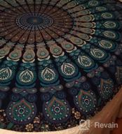 картинка 1 прикреплена к отзыву Folkulture Bohemian Mandala Round Beach Blanket & Yoga Mat: A Versatile Boho Home Decor In Blue - 72 Inches от Maria Ngo