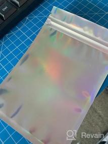 img 7 attached to Tufusiur 100 Pack: Resealable Smell Proof Holographic Bags - Perfect For Food Storage!