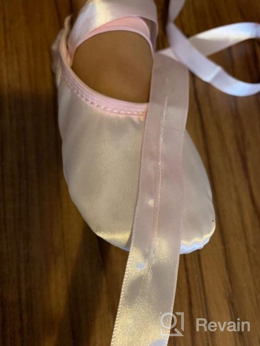 img 1 attached to Satin Ballet Shoes for Girls, Toddlers, Kids, and Women - Full Sole Ballet Slippers with Ribbon, Ideal for Ballet Practice and Dance review by Arlene Byrd