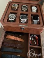 img 1 attached to Organize Your Timepieces In Style With ROTHWELL'S 6-Slot Leather Watch Box And Valet Drawer review by Noe Spooner