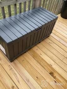 img 5 attached to Keter Kentwood 90 Gallon Resin Deck Box-Organization And Storage For Patio Furniture Outdoor Cushions, Throw Pillows, Garden Tools And Pool Toys, Graphite