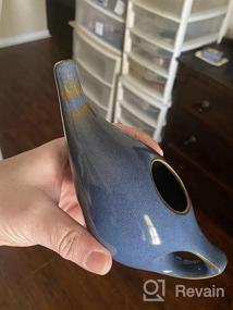 img 7 attached to Ceramic Neti Pot, Premium Handcrafted Durable, Dishwasher Safe, For Nasal Cleansing + 5 Sachet Neti Salt, 225 Ml. (7.6 FL Oz) Capacity - Elegant Blue Gradient Color