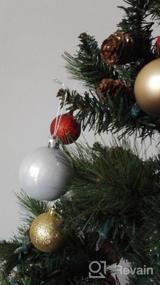 img 7 attached to Золотые 3,2 "большие новогодние шары - украшения для елки, небьющиеся подвесные шары на Новый год, Пасха, Валентина, праздничные украшения, набор из 18 шт.