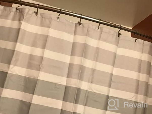 img 1 attached to AmazerBath 72X72 Inches Fabric Shower Curtain Set With 12 Hooks - Rustic Green Black White Cute Washable Bathroom Decor review by Jontrell Fernandes