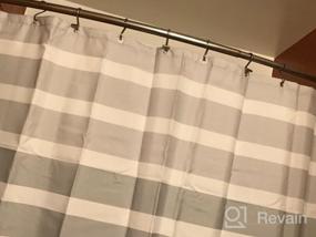 img 8 attached to AmazerBath 72X72 Inches Fabric Shower Curtain Set With 12 Hooks - Rustic Green Black White Cute Washable Bathroom Decor