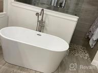 img 1 attached to FerdY Shangri-La 55" Acrylic Freestanding Bathtub - Small Classic Oval Shape, Brushed Nickel Drain & Minimalist Linear Design Overflow, Modern White CUPC Certified review by Luis Baker