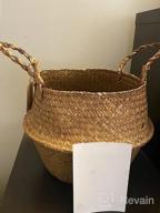 img 1 attached to Small Seagrass Belly Basket By BlueMake - Perfect For Storage, Plant Pot, Laundry, Picnic & Grocery! review by Kevin Phillips