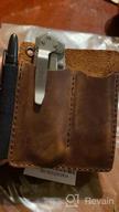 img 1 attached to Full Grain Leather EDC Pocket Organizer With Pen Loop - Ideal Pocket Slip, Knife Pouch, And Carrier For Everyday Carry Organization In Chestnut Color review by David Perry