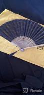 img 1 attached to Vintage Bamboo Wood Silk Folding Hand Fan For Women - Amajiji HBSY (23Cm) (003) review by Greg Mcnealey