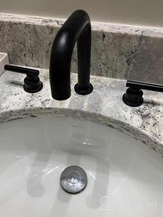 img 1 attached to Upgrade Your Bathroom With A Modern KES Widespread Faucet - Brushed Nickel Finish And Supply Hoses Included review by Andrew Young
