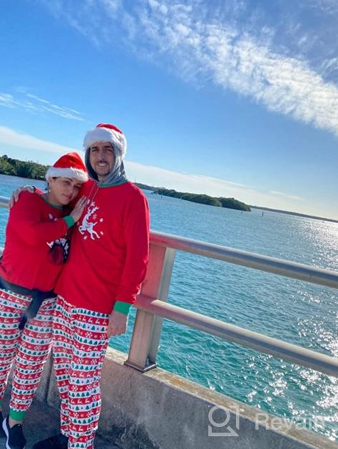 img 1 attached to Get Festive With Nilikastta'S Matching Family Christmas Pajamas In Xmas Elk Snowflake Red Black Plaid PJs Women Men'S Sleepwear Set review by Laura Brooks