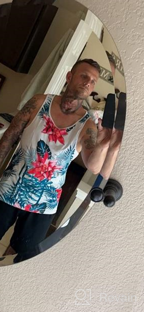 img 1 attached to COOFANDY Floral Sleeveless T Shirts Vacation Men's Clothing review by Dee Holt