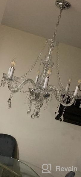 img 1 attached to Saint Mossi Chandelier Modern K9 Crystal Chandelier Lighting, Clear Crystal Ceiling Light Fixture Pendant Lamp For Dining Room Bathroom Bedroom Livingroom With 6-Light review by Rafael Lee