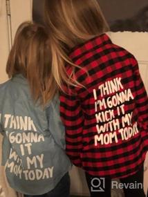 img 6 attached to Adorable Kids Baby Letters Print Long Sleeve Button Down Red Plaid Flannel Shirt - Perfect for Little Boys and Girls!