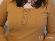 img 1 attached to Stylish Women'S Henley T-Shirt With Long Sleeves, Button-Down Design, Slim Fit, Ribbed Knit, And Scoop Neck - Perfect For Everyday Wear review by Jack Boldt