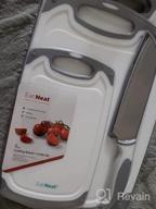 img 1 attached to Elevate Your Kitchen Game With EATNEAT 5-Piece Cutting Board And Knife Set: Premium Plastic Boards And Stainless Steel Santoku Knife Included review by Ronald Wheeler