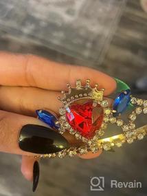 img 6 attached to IDOXE Evie Royal Red Heart ожерелье и комплект тиары: костюм Queen Of Hearts Eive для девочек-подростков на Хэллоуин