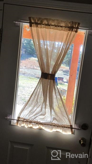 img 1 attached to Light Filtering Grey French Door Curtains - Linen Poly Blended Panels With Solid Rod Pocket For Glass Doors - 52" X 40" - Semi Sheer Gray - Set Of 1 By H.VERSAILTEX review by Tiffany Thompson