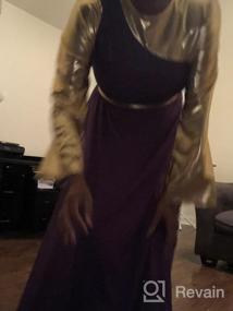 img 8 attached to 👗 IBAKOM Metallic Gold Color Block Long Dress: Stunning Church Dancewear for Women
