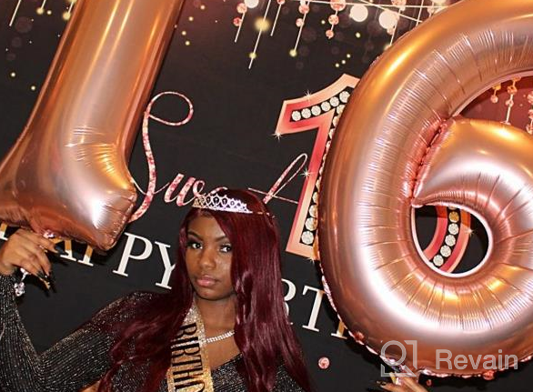 img 1 attached to Birthday Royalty: The Perfect "Birthday Queen" Sash & Rhinestone Tiara Kit For Women'S 21St And 30Th Birthday Celebrations (Gold Glitter With Black Lettering) review by Sean Franklin