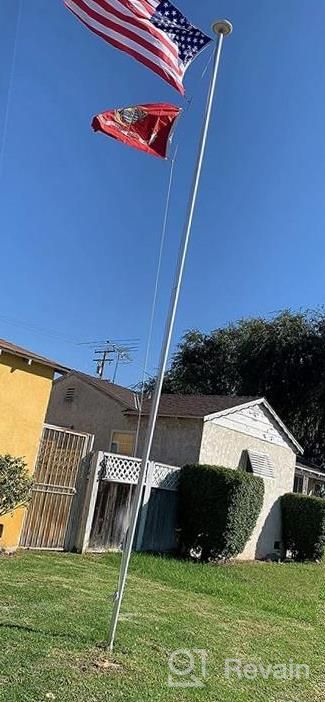 img 1 attached to Extra Thick Heavy Duty Aluminum Flag Pole Kit - WeValor 20FT Sectional In-Ground Flagpole With Free 3X5 Polyester American Flag For Residential Or Commercial Outdoor Use review by William Hunter