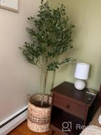 img 1 attached to Artificial Olive Tree - 5.25Ft Tall Faux Potted Silk Tree With Planter, Large Olive Branch And Fruit Decoration, Indoor Home Decor For Modern Living Spaces, 1032 Leaves review by David Alvarez